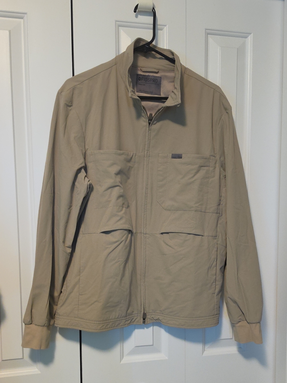 Figs Pro Men's Light Tan Zip Jacket